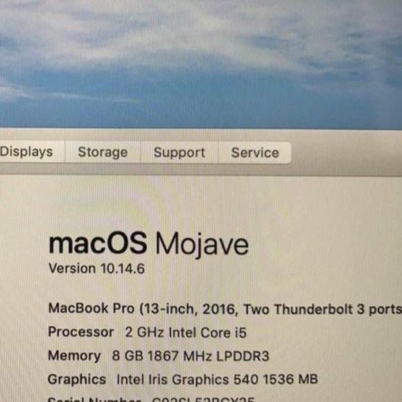13" MacBook Pro 2016 - 2 GHz Core i5 + 8GB + 128SSD - Picture 4 of 8
